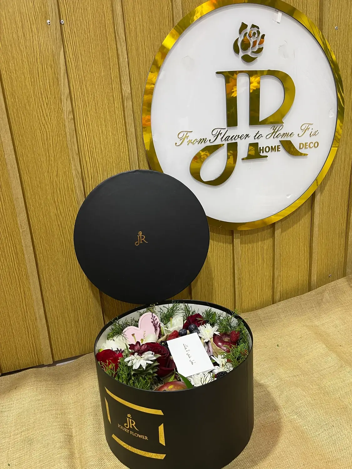 Round surprise box - Hatbox flowers