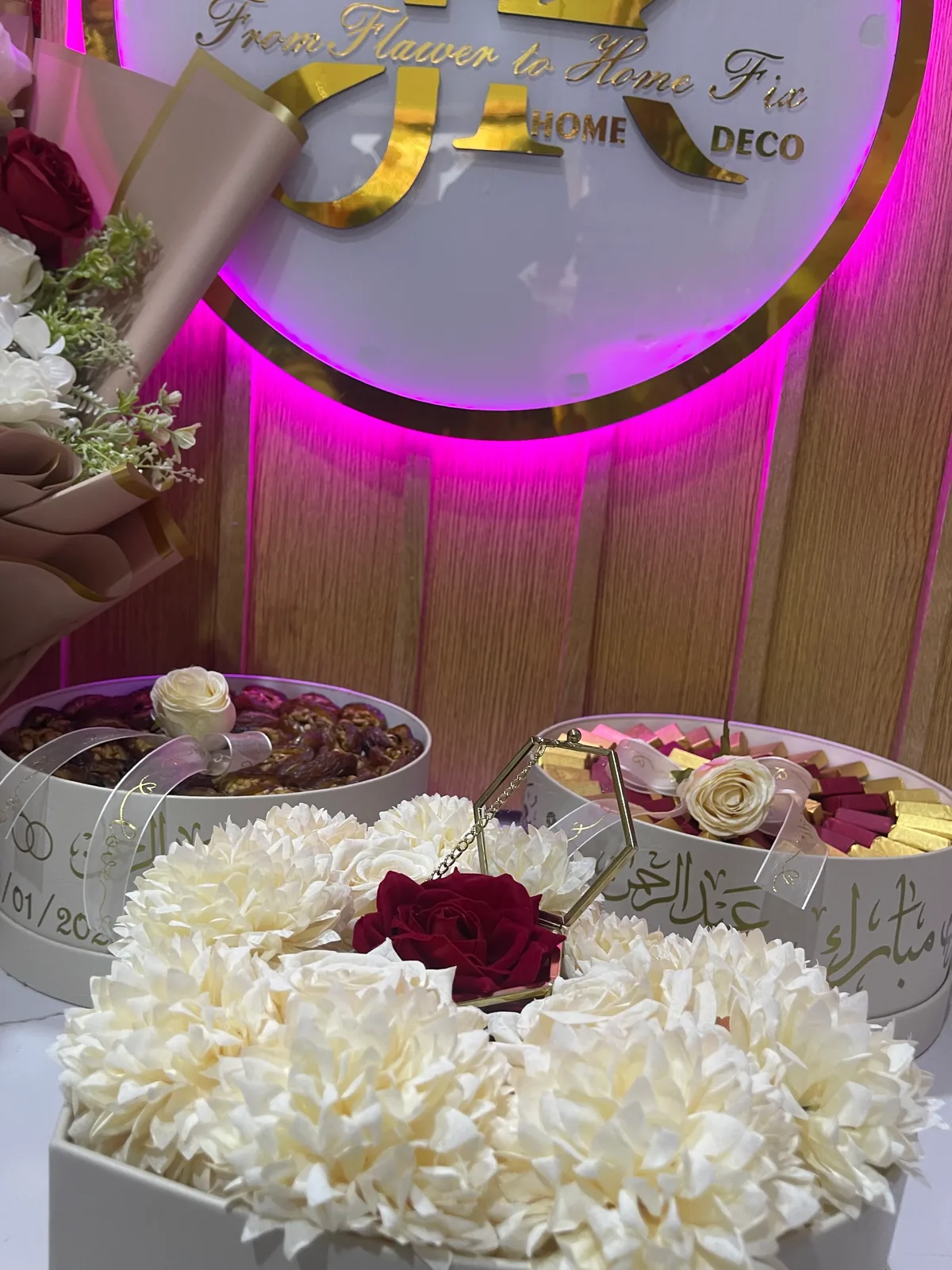 White ceremony bed detail by Joury Flowers